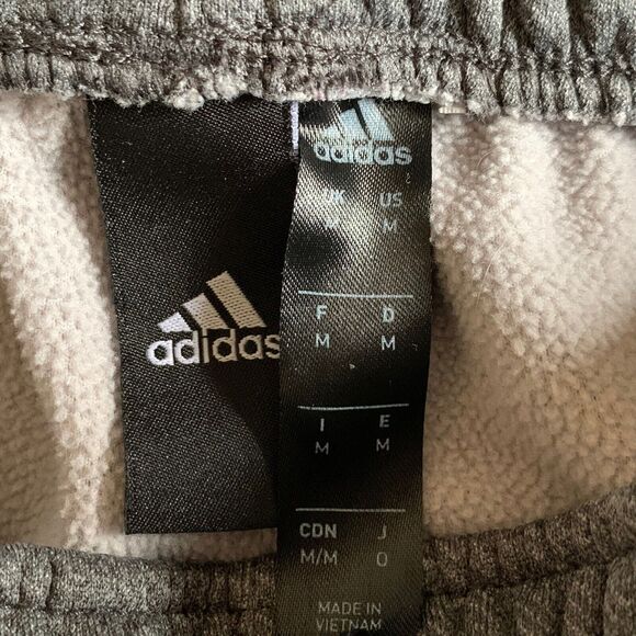 Adidas Pull-on Pants Elastic &Corded Waist Zip Ankles Gray Size M Pockets - Picture 13 of 16